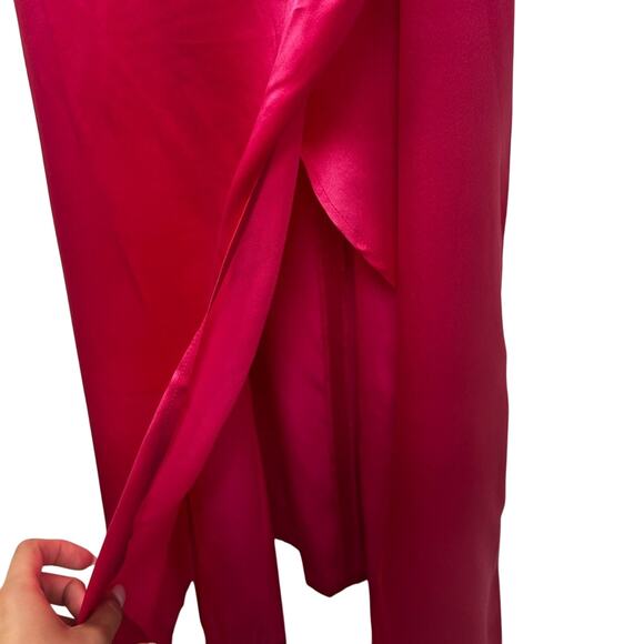 Reformation Marguerite Cocktail Midi Dress in Pink Flambe 100% Silk Size 10 NWT - Picture 6 of 10